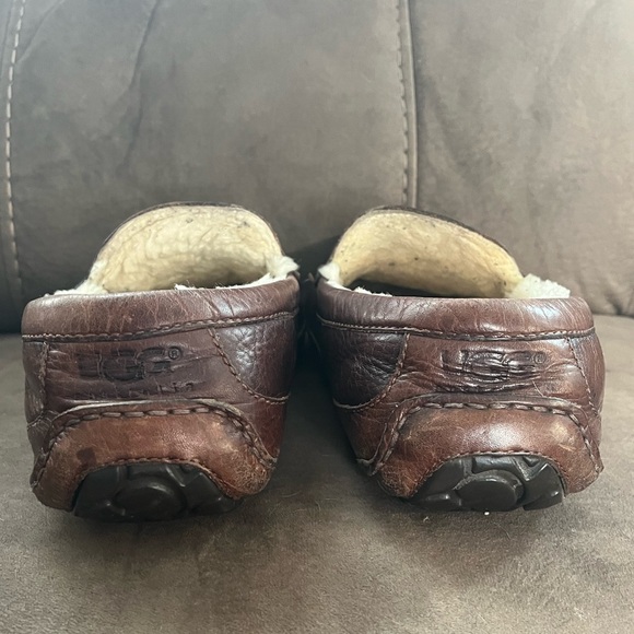Mens UGG Shearling Leather Slippers Size-12 - Picture 3 of 11